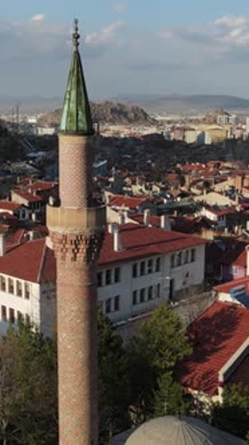 Islamic Mosque Minaret Aerial Drone
