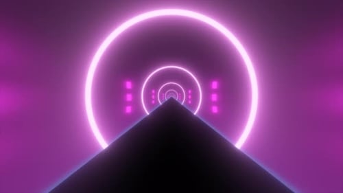 Abstract glowing neon retro tunnel round bright shiny multicolored beautiful. Abstract background.