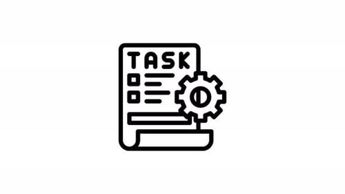 animation d'icônes de ligne de gestion des tâches