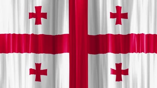 Waving Fabric Flag of Georgia Looping Animation
