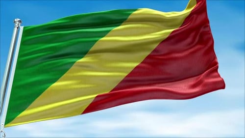 Republic of the Congo Flag Waving in Wind