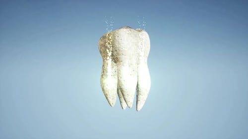 Stilisierte funkelnde Zahnillustration