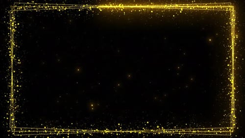 Glitzerrahmenrand Feiertagshintergrund Goldener Rahmen mit hellen funkelnden Kopierraum-Hintergrund. Cel