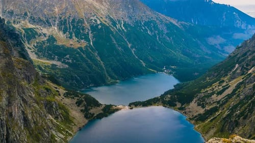 Timelapse of Czarny Star and Morskie Oko lakes in Tatra Mountains, Poland.