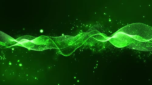 Green Particles Wave Flow Looped V4
