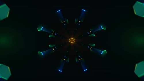 Seamless Neon Geometric Tunnel Background