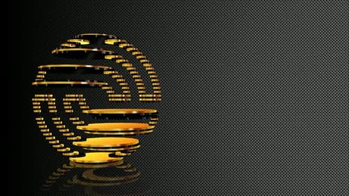 Elegant Gold and Black 3D Geometric Animation