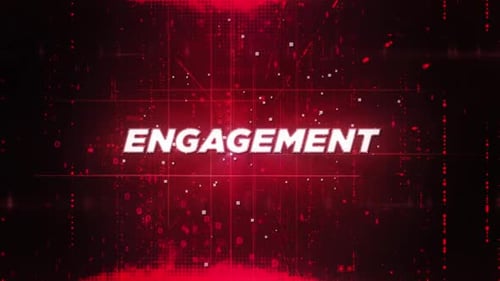 Futuristic Red Text Title Reveal with Digital Background