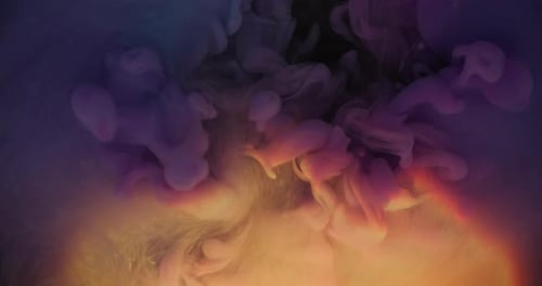 Colorful Ink Mixing Together Underwater Creates Dreamy Effect