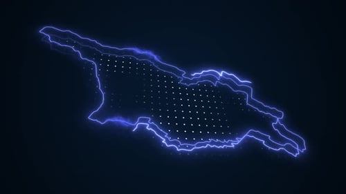 Futuristic Electric Outline with Pulsing Digital Grid