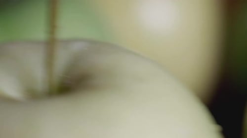 Rotation of A Fresh Green And Yellow Apples For A Healthy Diet - Closeup Shot