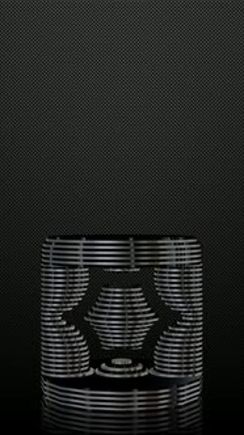 Vertical Background, Black and Silver Figure, Unique Design, Shape, Exclusive, Mirror, 3D Render