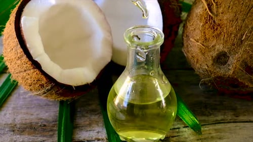 Coconut Oil Extracted from Small Bottle