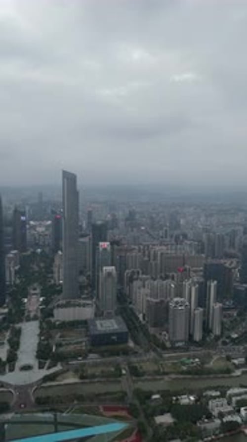 Aerial video of downtown Guangzhou