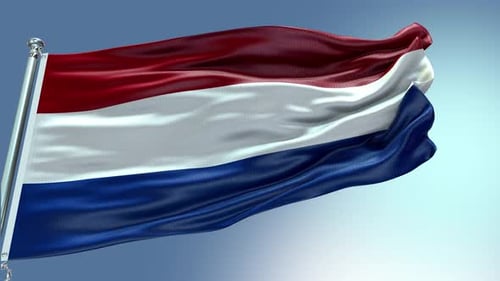 Realistic Waving Flag of the Netherlands