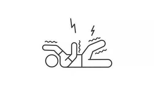 Animated Shivering Person Illness Symptom Line Icon