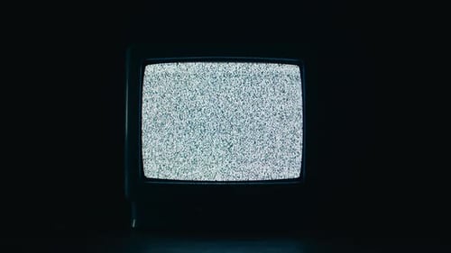 Vintage Television with Static Noise on Screen