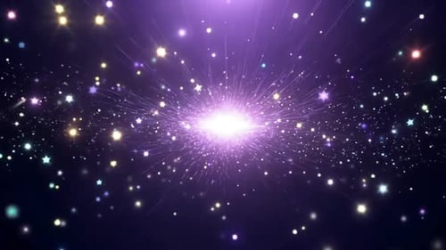 Particles on Blue Background Loop