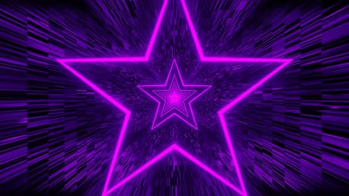 Purple and Green Star Tunnel Background Loop Animation in 4K