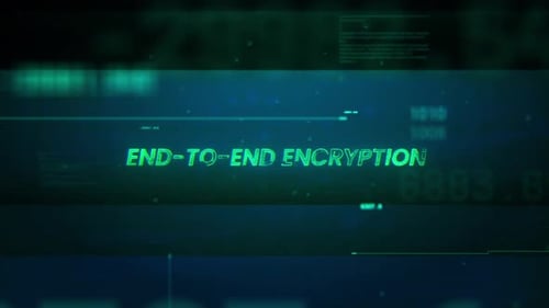 End To End Encryption On Noise Glitch Error Technology Futuristic Data Background