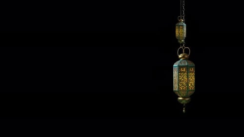 Ramadan Lantern With Alpha Channel Included Loop