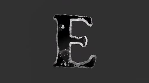 Aufgedruckter Grunge-Buchstaben-E-Aufkleber