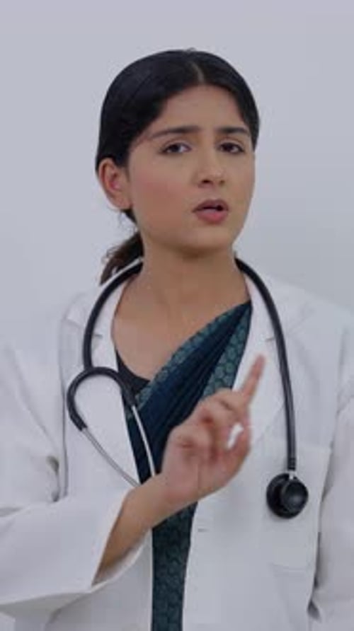 Vertical Video of Indian Female Doctor Saying No