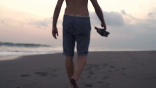 Evening Beach Walk and Sandal Toss