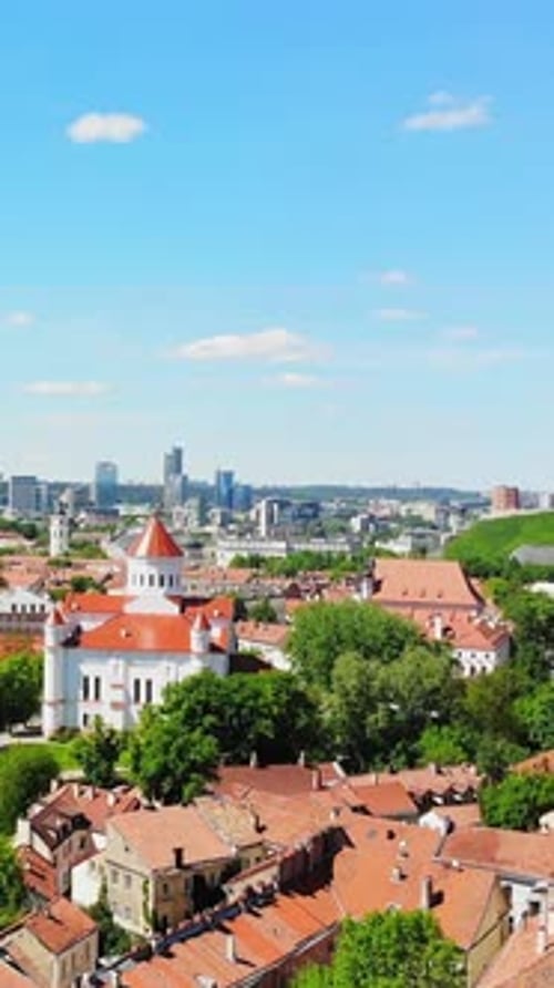 Rising View Over Sunny Lithuania Capital, Vilnius