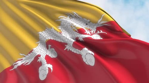 Drapeau du Bhoutan agité