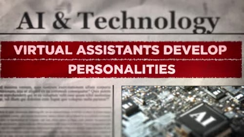 Animated Newspaper Headline Text Reveal on AI and Technology
