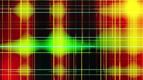 Fondo geométrico futurista de rejilla láser de neón brillante púrpura abstracto