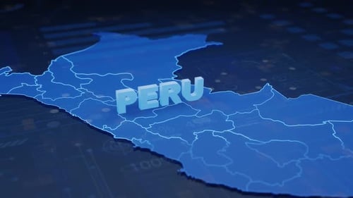 Peru Map Futuristic Digital Background
