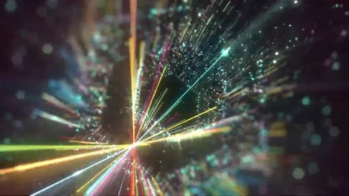 4K Funkelnder Hexagon-Kometen-Bewegungshintergrund