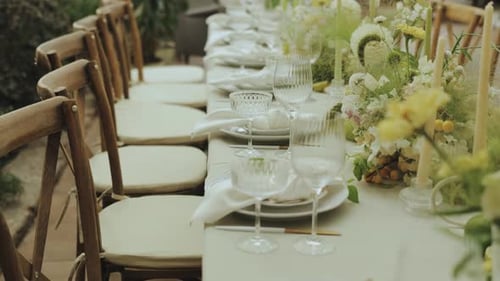 Wedding Table Setting with Elegant Floral Decorations
