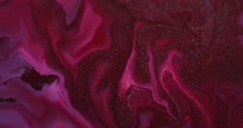 Abstract Swirling Dark Red Liquid with Glitter