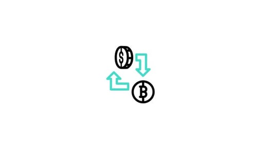 Animated Dollar and Bitcoin Currency Exchange Icon