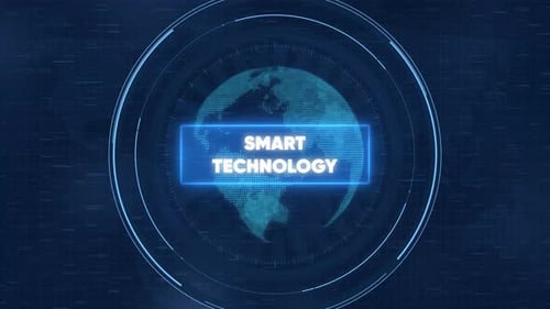 Intelligente Technologie, globale digitale Schnittstelle, HUD-Bewegung für Geschäftsdatenhintergrund