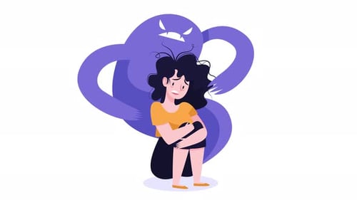 Illustrated Animation of Person Struggling with Anxiety and Mental Health