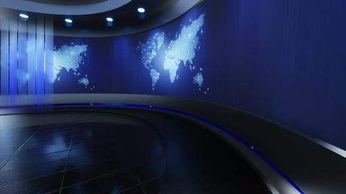 Virtuelles 3D-Studio, News Studio-Hintergrund