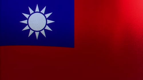 Realistic Waving Flag of Taiwan