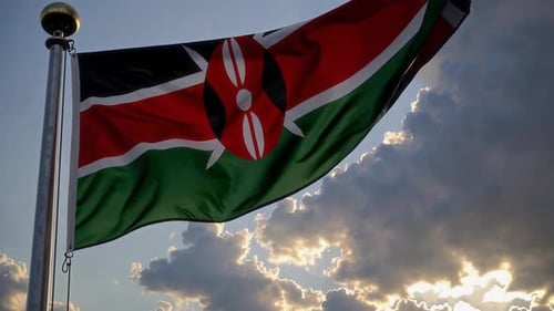 Kenyan Flag Waving in the Sky