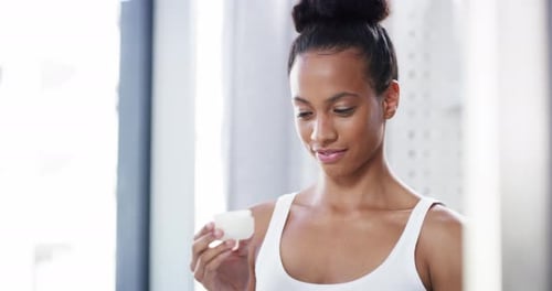 Nourishing her skin with quality products
