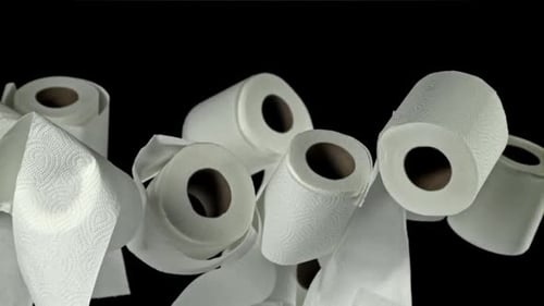 Toilet Paper Flies Up and Falls Down Filmed on a Highspeed Camera at 1000 Fps