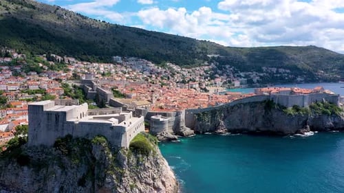 Fort Lovrijenac of Dubrovnik city of Croatia. Lovrijenac fortress, over the West Harbour. Dubrovnik
