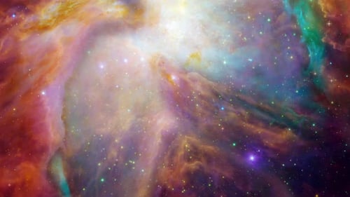 Colorful Abstract Nebula with Sparkling Stars Cosmic Background Animation