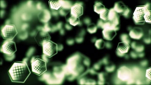Hex-Elemente bewegen den Fokus. Abstrakter Hintergrund 4K-Größe