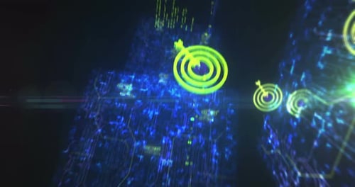 Target business strategy symbols loop cyber concept