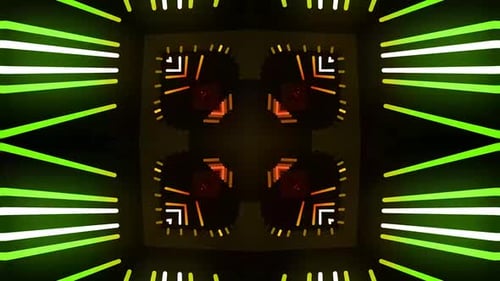 Dynamisch leuchtende geometrische Muster pulsieren mit lebendiger Energie