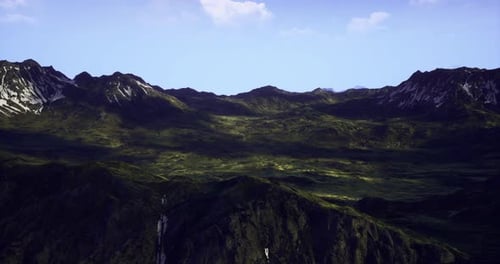 Majestic Mountain Landscape Showcasing Lush Valleys and Rugged Peaks